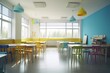 © DigitalGenetics - Vibrant Classroom Oasis: Colors and Sunshine Illuminate Learning. Generative A