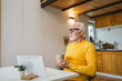 © Miljan Živković - One senior man sit at home in the kitchen with cup of tea or coffee