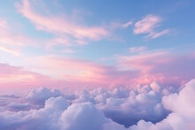 Clouds In The Sky, Aerial Blue And Pink Clouds Sky Texture In The Sky Gradient