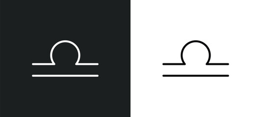 Poster - libra line icon in white and black colors. libra flat vector icon from libra collection for web, mobile apps and ui.