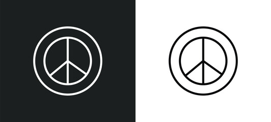Poster - pacifism line icon in white and black colors. pacifism flat vector icon from pacifism collection for web, mobile apps and ui.