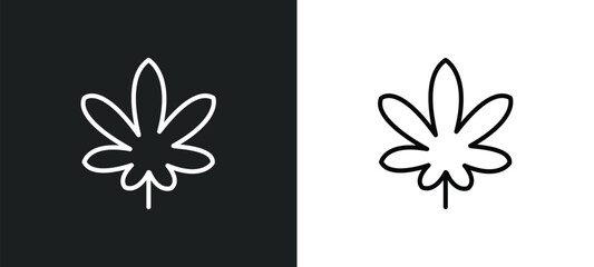 Sticker - cannabis line icon in white and black colors. cannabis flat vector icon from cannabis collection for web, mobile apps and ui.