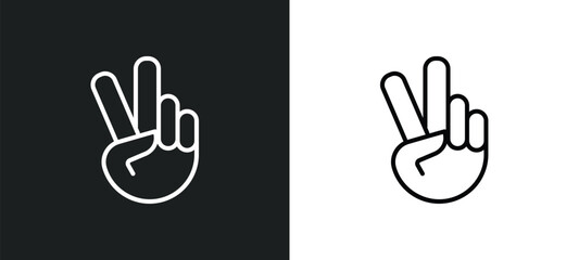 Poster - peace line icon in white and black colors. peace flat vector icon from peace collection for web, mob