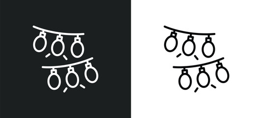 Poster - lights line icon in white and black colors. lights flat vector icon from lights collection for web, mobile apps and ui.