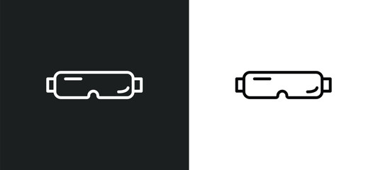 Poster - safety glasses line icon in white and black colors. safety glasses flat vector icon from safety glasses collection for web, mobile apps and ui.