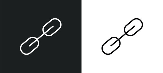 Poster - interlinked web line icon in white and black colors. interlinked web flat vector icon from interlink