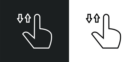 Poster - tab line icon in white and black colors. tab flat vector icon from tab collection for web, mobile apps and ui.