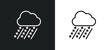 hailstorm line icon in white and black colors. hailstorm flat vector icon from hailstorm collection for web, mobile apps and ui.