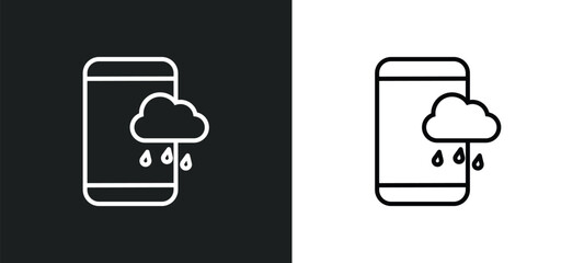 Poster - forecast line icon in white and black colors. forecast flat vector icon from forecast collection for web, mobile apps and ui.
