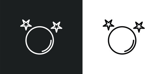 Poster - full moon line icon in white and black colors. full moon flat vector icon from full moon collection for web, mobile apps and ui.