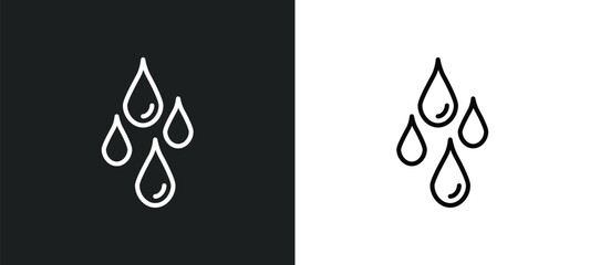 Sticker - drops line icon in white and black colors. drops flat vector icon from drops collection for web, mobile apps and ui.