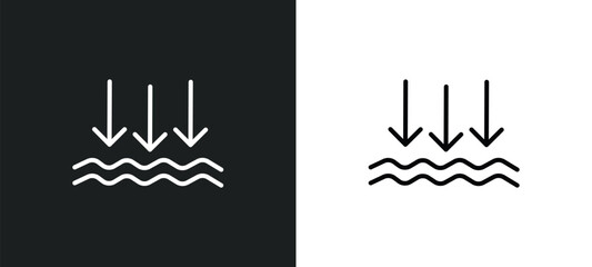 Poster - atmospheric pressure line icon in white and black colors. atmospheric pressure flat vector icon from