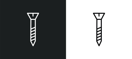 Poster - bolt line icon in white and black colors. bolt flat vector icon from bolt collection for web, mobile apps and ui.