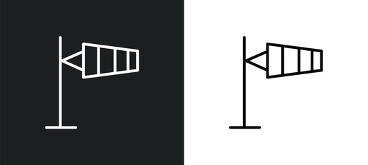 Poster - anemometer line icon in white and black colors. anemometer flat vector icon from anemometer collection for web, mobile apps and ui.