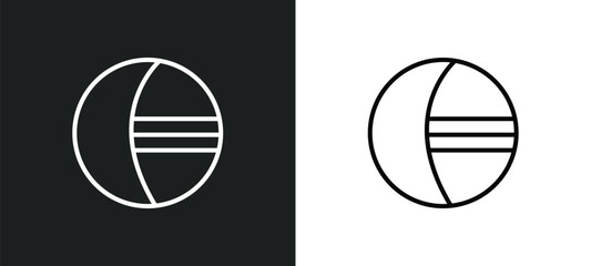 Wall Mural - eclipse line icon in white and black colors. eclipse flat vector icon from eclipse collection for web, mobile apps and ui.