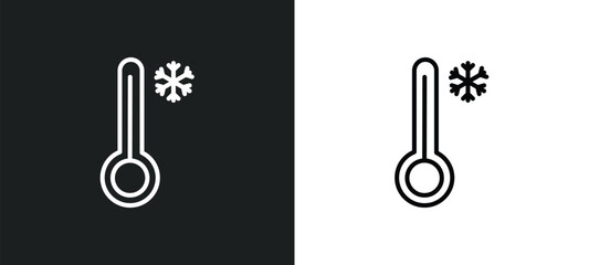 Poster - cold line icon in white and black colors. cold flat vector icon from cold collection for web, mobile apps and ui.