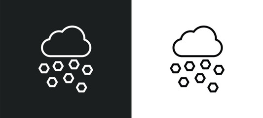 Wall Mural - hail line icon in white and black colors. hail flat vector icon from hail collection for web, mobile apps and ui.