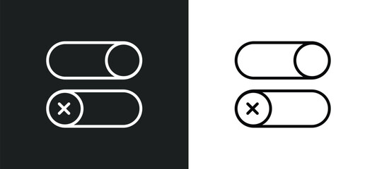 Poster - desativated line icon in white and black colors. desativated flat vector icon from desativated collection for web, mobile apps and ui.