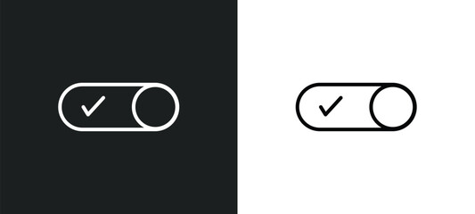 Poster - activated line icon in white and black colors. activated flat vector icon from activated collection for web, mobile apps and ui.