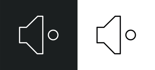 Poster - low volume line icon in white and black colors. low volume flat vector icon from low volume collection for web, mobile apps and ui.