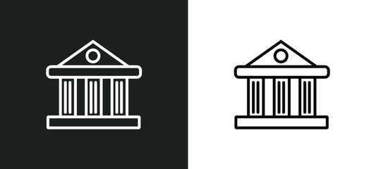 Poster - government line icon in white and black colors. government flat vector icon from government collection for web, mobile apps and ui.