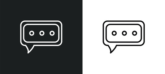 Poster - message bubble line icon in white and black colors. message bubble flat vector icon from message bubble collection for web, mobile apps and ui.