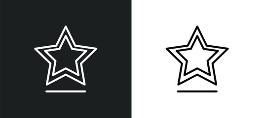 Poster - star point line icon in white and black colors. star point flat vector icon from star point collection for web, mobile apps and ui.