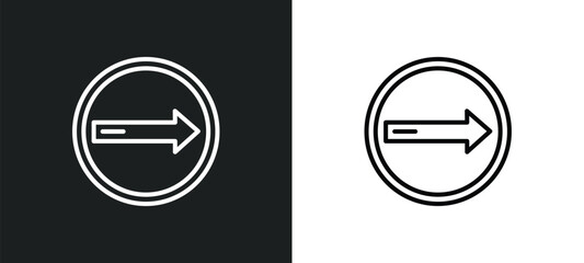 Poster - turn right line icon in white and black colors. turn right flat vector icon from turn right collection for web, mobile apps and ui.