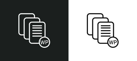 Poster - white paper line icon in white and black colors. white paper flat vector icon from paper collection for web, mobile apps and ui.