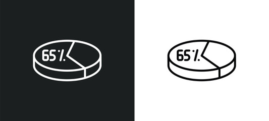 Poster - percentage chart line icon in white and black colors. percentage chart flat vector icon from percentage chart collection for web, mobile apps and ui.