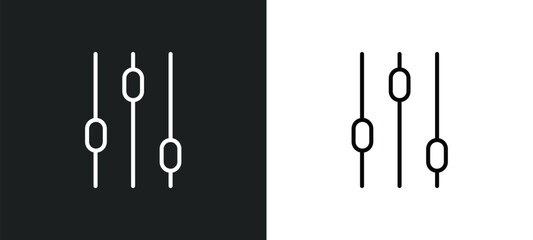 Poster - adjustment line icon in white and black colors. adjustment flat vector icon from adjustment collection for web, mobile apps and ui.