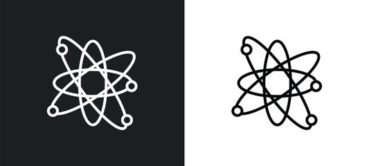 Poster - nuclear cells line icon in white and black colors. nuclear cells flat vector icon from nuclear cells