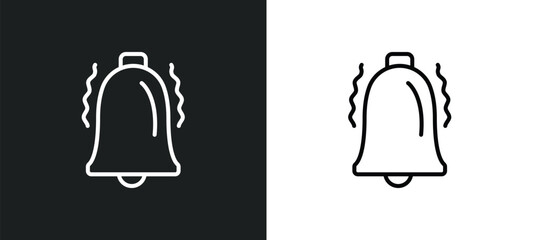 Poster - alarm button line icon in white and black colors. alarm button flat vector icon from alarm button collection for web, mobile apps and ui.