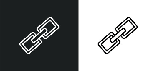 Poster - link button line icon in white and black colors. link button flat vector icon from link button collection for web, mobile apps and ui.