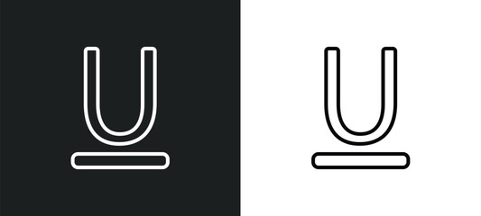 Poster - under line icon in white and black colors. under flat vector icon from under collection for web, mobile apps and ui.