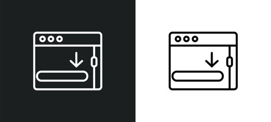 Poster - window scrolling right line icon in white and black colors. window scrolling right flat vector icon from window scrolling right collection for web, mobile apps and ui.