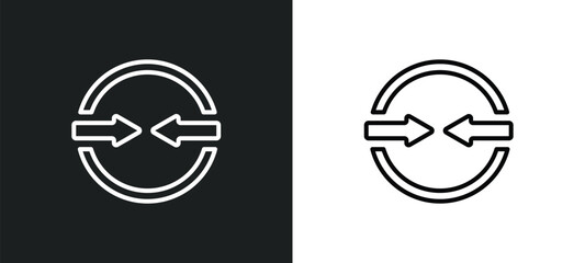 Poster - opposition line icon in white and black colors. opposition flat vector icon from opposition collection for web, mobile apps and ui.