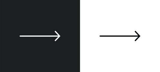 Poster - slim right line icon in white and black colors. slim right flat vector icon from slim right collecti