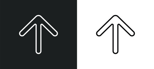 Poster - top arrow line icon in white and black colors. top arrow flat vector icon from top arrow collection for web, mobile apps and ui.