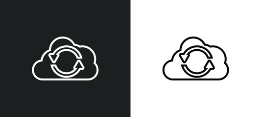 Poster - back up line icon in white and black colors. back up flat vector icon from back up collection for web, mobile apps and ui.