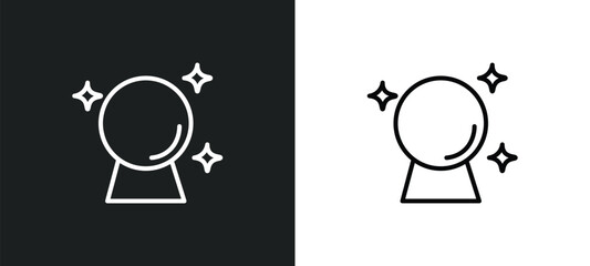 Poster - psychic line icon in white and black colors. psychic flat vector icon from psychic collection for web, mobile apps and ui.