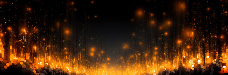 Wall Mural - abstract design flames of an orange fire on a black background, pixelated landscapes, grid-based, mi