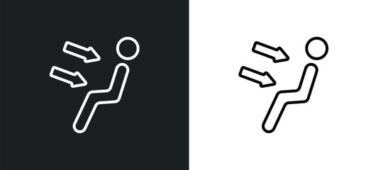 Poster - air outlet line icon in white and black colors. air outlet flat vector icon from air outlet collection for web, mobile apps and ui.