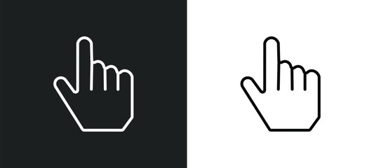 Poster - mouse cursor line icon in white and black colors. mouse cursor flat vector icon from mouse cursor collection for web, mobile apps and ui.