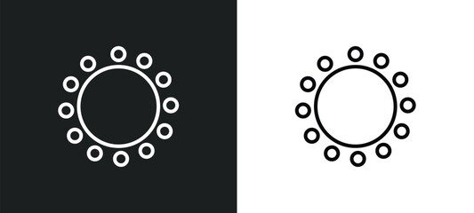 Poster - selectioned circle line icon in white and black colors. selectioned circle flat vector icon from selectioned circle collection for web, mobile apps and ui.
