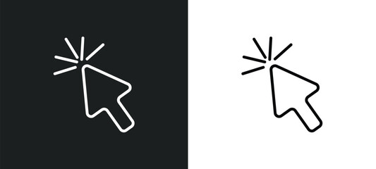 Poster - mouse arrow line icon in white and black colors. mouse arrow flat vector icon from mouse arrow collection for web, mobile apps and ui.