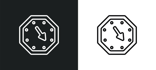 Poster - corner widget line icon in white and black colors. corner widget flat vector icon from corner widget collection for web, mobile apps and ui.