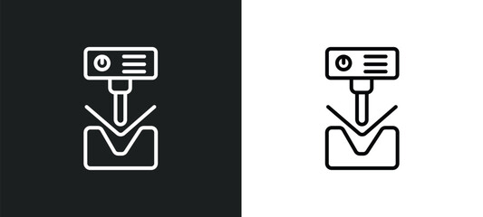 Poster - bending line icon in white and black colors. bending flat vector icon from bending collection for web, mobile apps and ui.