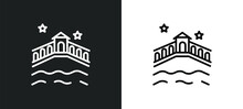Venice Line Icon In White And Black Colors. Venice Flat Vector Icon From Venice Collection For Web, Mobile Apps And Ui.