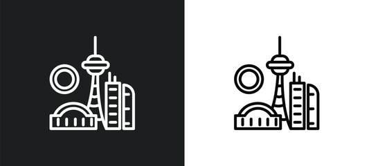 Poster - line icon in white and black colors. flat vector icon from collection for web, mobile apps and